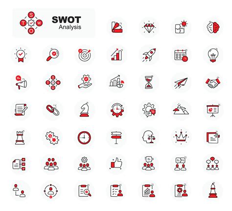 SWOT Analysis Icons Set for your projects. Vector Editable Stroke Icons ...