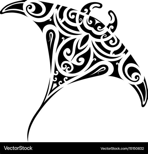 Stingray tattoo shape Royalty Free Vector Image