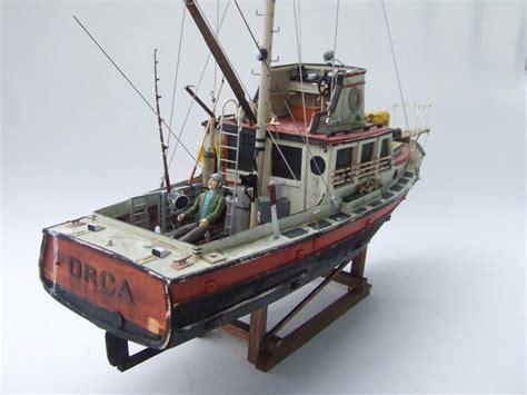 JAWS ORCA Model Boat Wood Lobster Fishing Ship Wooden Trawler Bruce Lobsterboat | #1831712795