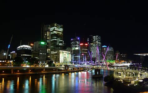 Brisbane By Night HD desktop wallpaper : Widescreen : High Definition : Fullscreen