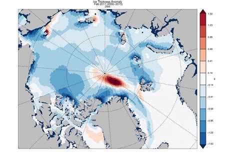 Visualizing Ice Thickness Anomaly, Arctic Sea Ice Volume Reanalysis # ...