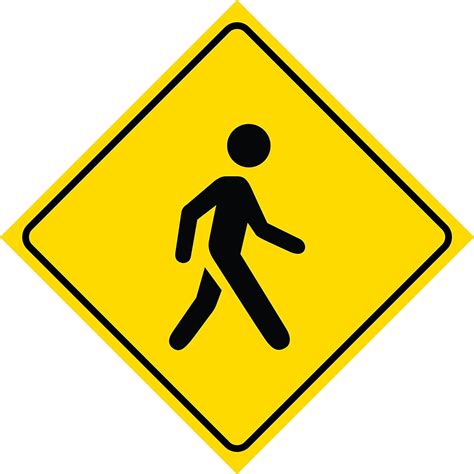 Amazon.com: 2 Pack - Yellow Diamond Caution Walking Pedestrian Person ...