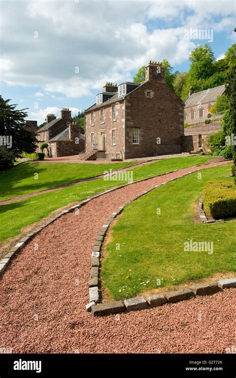 Robert Owen House and Garden. New Lanark World Heritage Site Stock Photo - Alamy