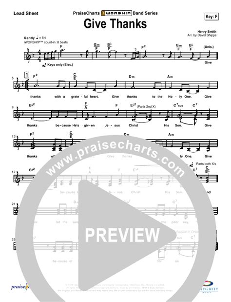 Give Thanks Lead Sheet & Piano/Vocal - Don Moen | PraiseCharts