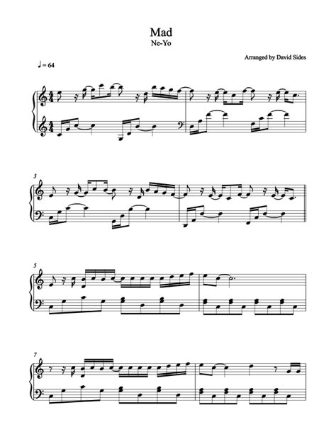 Mad (Ne-Yo) - Piano Sheet Music – David Sides Enterprises, Inc.