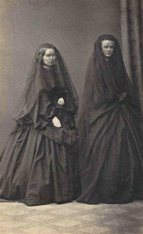 ankolie: “ Two ladies in mourning dresses ” Victorian Photos, Victorian ...