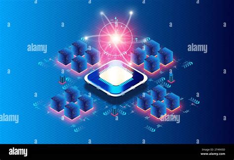 Quantum Processing Unit Concept - QPU - Processor with a Collection of ...