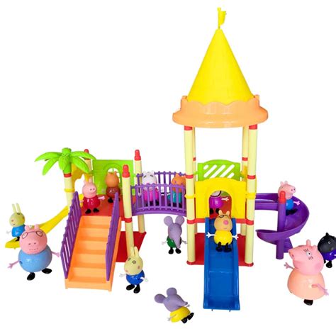 Peppa Pig Figures toys Series of Amusement park Toys PVC Action Figures Family Member peppa pig ...