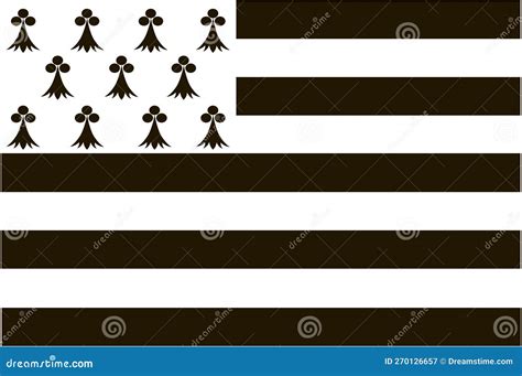 Flag of the Region of Brittany. France Stock Illustration ...