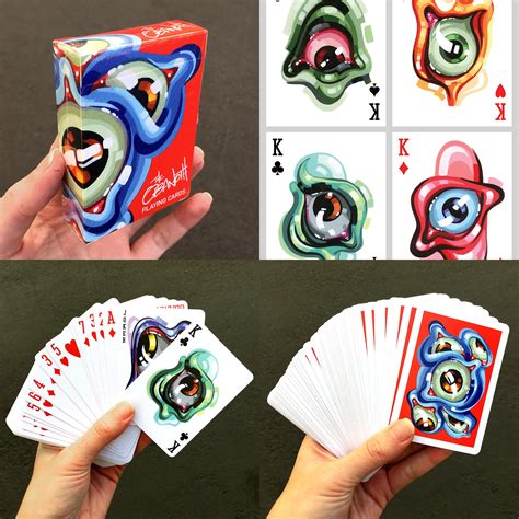 I made custom playing card decks with my paintings! 18 unique painted illustrations make up the ...