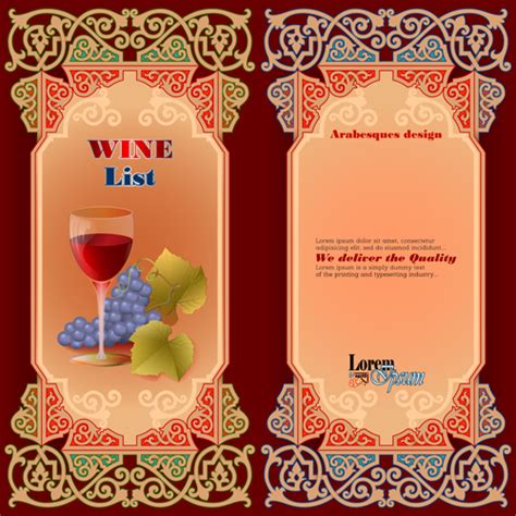 Exquisite wine labels template vector design 02 free download