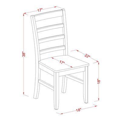 a chair with measurements for the seat and back side, shown from the front view