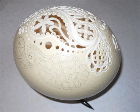 Custom Paisley Ostrich Egg - Wax Carving | Huevos tallados, Huevos de avestruz, Huevos de faberge