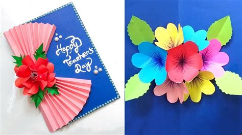 Handmade Teachers day pop-up card making idea // DIY Teacher's Day card ...