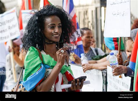 London, UK, 3th July 2015 : A group Eritrean community protest against ...