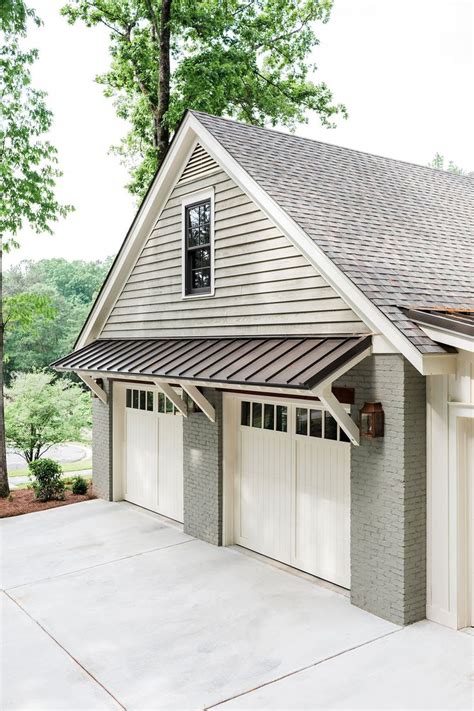 Sage Green Exterior | House awnings, Garage door design, Garage house