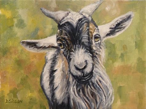 Daily Painters of Arkansas: Billy Goat Debra Sisson Oil Painting Art Pet Portraits Farm Animals