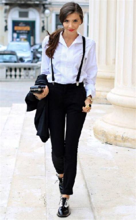 17 Elegant Monochrome Outfit Ideas for Fashionable Women | Suspenders ...