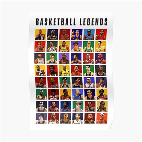 "Basketball Legends" Poster for Sale by Yurdabak | Redbubble