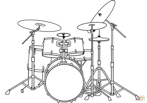 Drum Set coloring page | Free Printable Coloring Pages