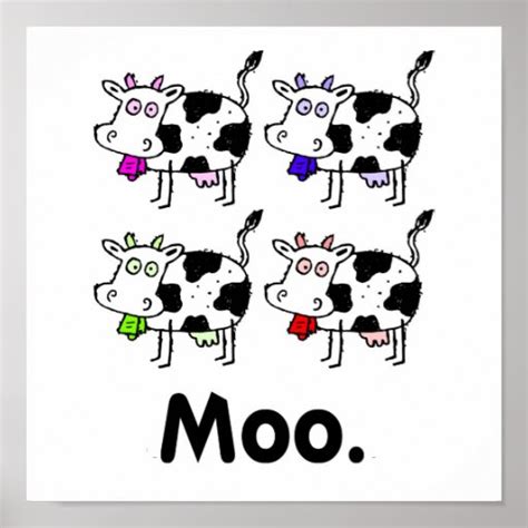 MOO. Cute Cow Print | Zazzle