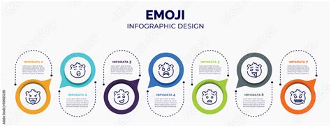 infographic for emoji concept. vector infographic template with icons ...