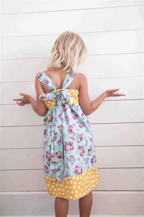 Easy Girls Dress Sewing Tutorial- Bow in the Back Summer Dress - Farmhouse on Boone