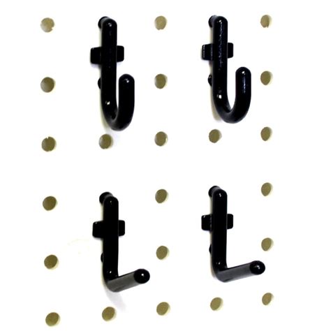 WallPeg Pegboard Hooks 100-Piece Polypropylene Pegboard Hook in Black (3-in W x 24-in H) 100B at ...