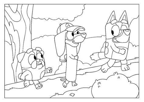 Bluey, Snickers And Winton coloring page - Download, Print or Color Online for Free