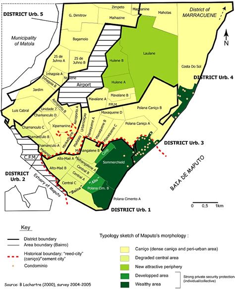 Morphology of Maputo City and distribution of the condiminios, 2005 ...