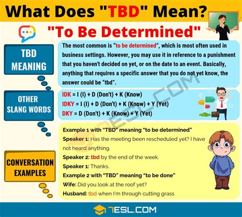 TBD Meaning: What Does TBD Mean? • 7ESL