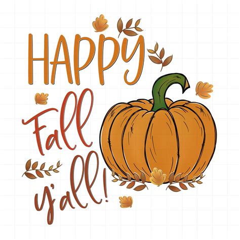 HAPPY FALL Yall Printable Art Digital PNG Clipart Fall - Etsy | Happy ...