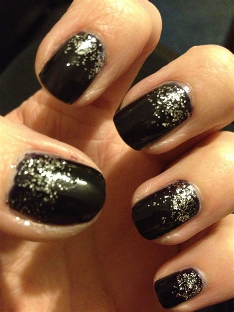 Black & glitter #nails