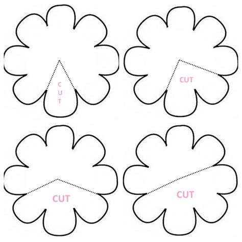 10 best paper flower templates printable free printableecom - rose template printable clipart ...