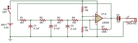 RC phase-shift oscillator, LM324