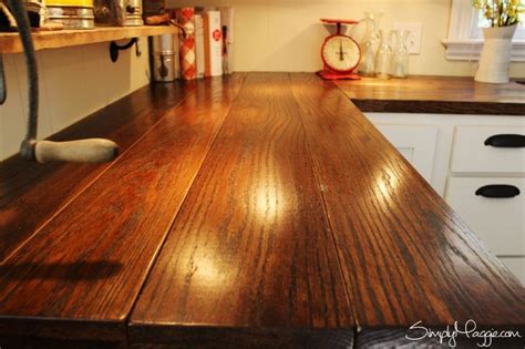 DIY Wide Plank Butcher Block Counter Tops | simplymaggie.com Red Oak 1x8 and 1x6 with walnut ...