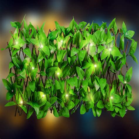 Buy Expandable Trellis Hedge with Solar Lights- Rectractable Artificial Ivy Fence with Solor ...
