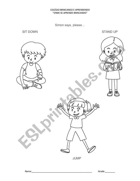 Stand Up Sit Down - ESL worksheet by littlekakau