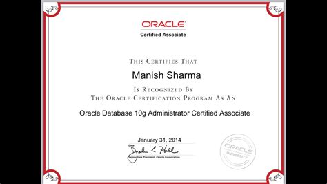 First look: ORACLE CERTIFIED ASSOCIATE (OCA) CERTIFICATE - ORACLE DATABASE ADMINISTRATOR - YouTube