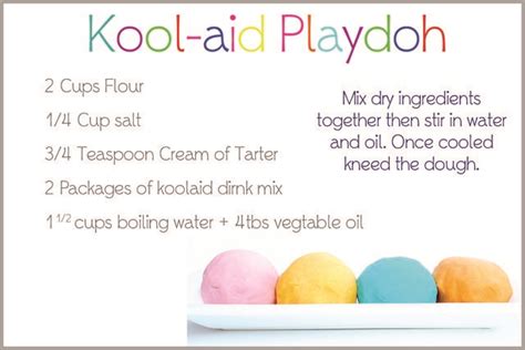 Koolaid Playdoh | Homemade playdoh, Kool aid play dough recipe, Kool aid