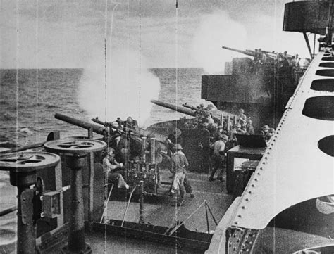 USS Northampton (CA-26) bombarding Wotje or Maloelap, 1 February 1942