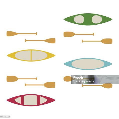 Canoe Types Set Stock Illustration - Download Image Now - Adventure ...