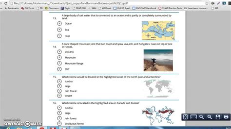 Landform/Biome Quiz - YouTube