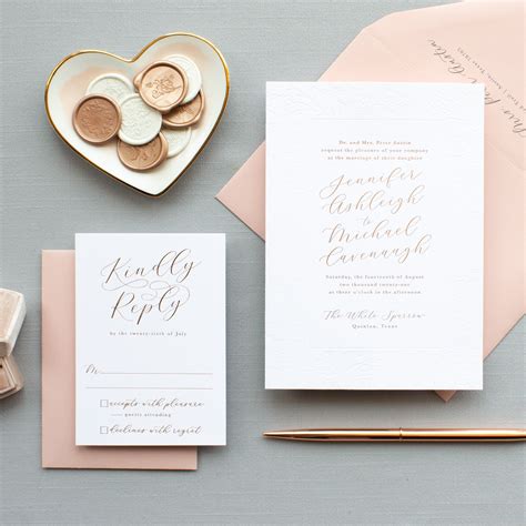 Rose Gold Foil Wedding Invitations | Charming | Banter and Charm