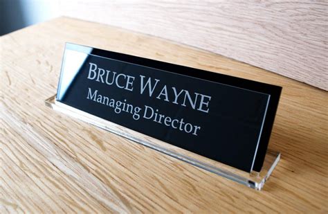 Executive Personalised Desk Name Plate With Gift Box, Custom Engraved Sign, Office Plaque ...