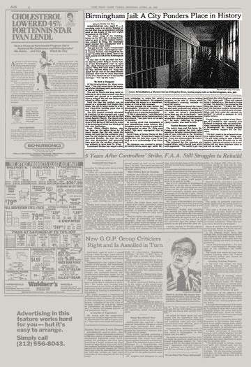 BIRMINGHAM JAIL: A CITY PONDERS PLACE IN HISTORY - The New York Times