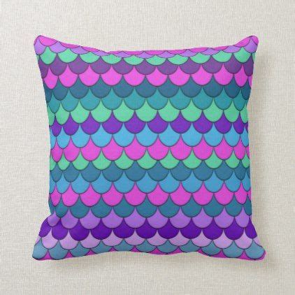 Colorful Multi-Colored Mermaid Throw Pillow | Zazzle | Mermaid throw pillows, Pink throw pillows ...