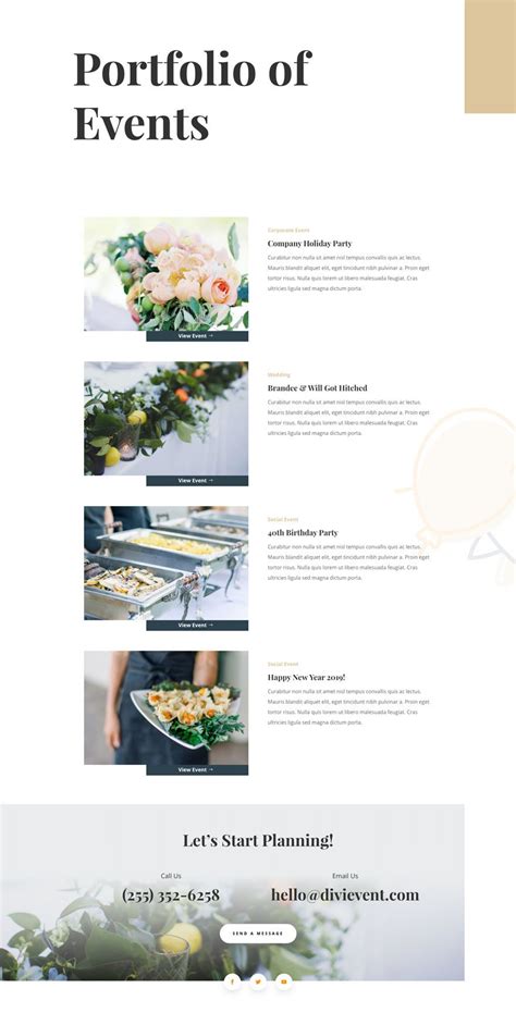 Divi Event Planner Layout Pack