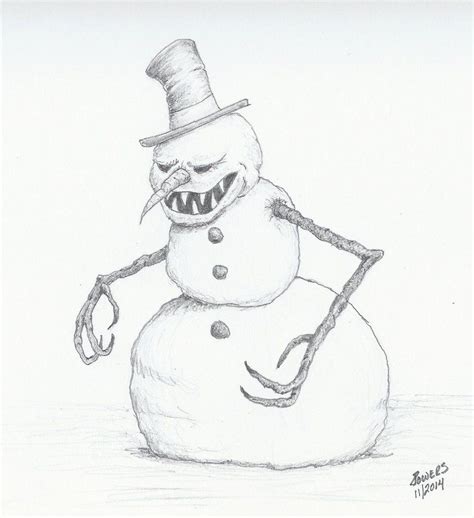 Evil Snowman (With images) | Creepy christmas, Drawings, Sketches