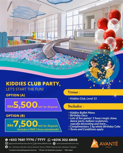 Kiddies Club Party, let's start the Fun! At AVANTE Hotel ...